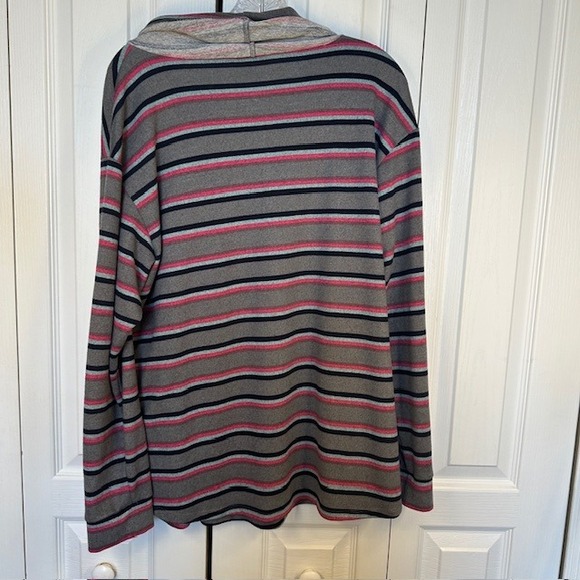 Lane Bryant Striped Cowl Neck Long Sleeve Tee Top Stretch Size 18/20 - Picture 6 of 6